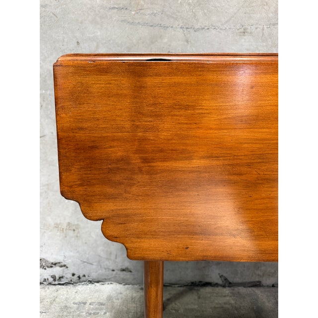 18th Century 18th C Queen Anne Cherry Drop Leaf Table New England Pad Foot Antique Diminutive For Sale - Image 5 of 11