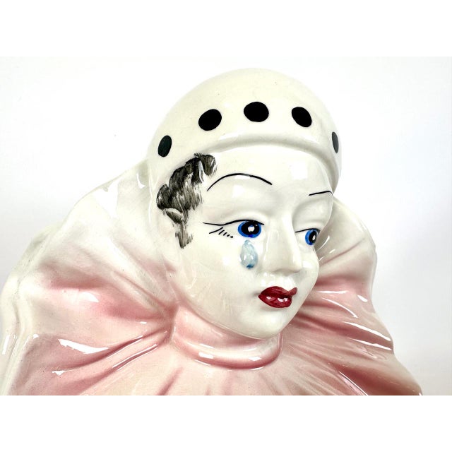 Vintage Italian Ceramic Perriot Figurine attributed to Capodiomonte, 1960s, in Good conditions. Designed 1960 to 1969 This...