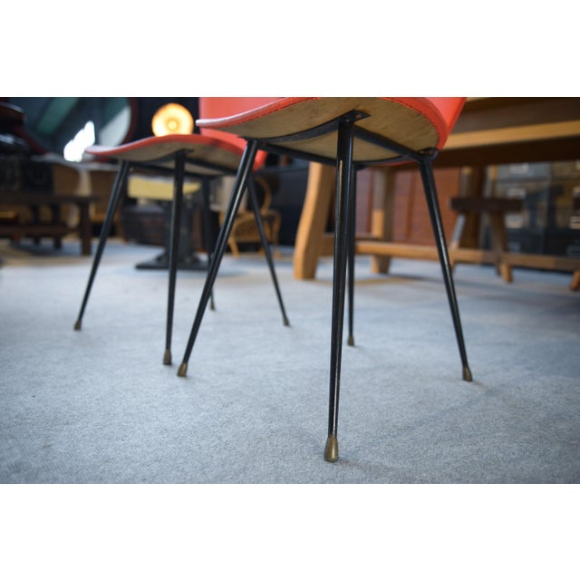 Set of Red Skai Chairs, 1960s For Sale - Image 17 of 18