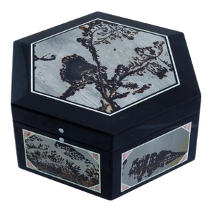Late 20th Century Onyx Jasper and Semi Precious Stone Intarsia Box