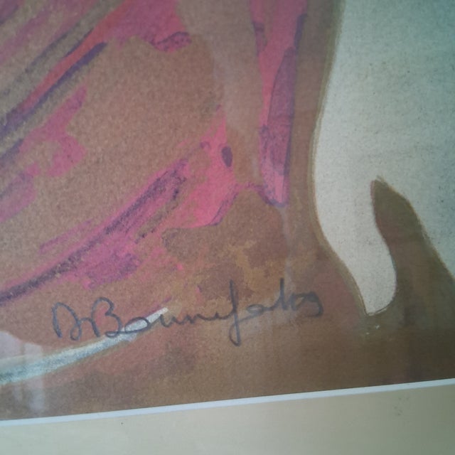 Alain Bonnefoit Seated Nude Original Signed Numbered Color Lithograph For Sale - Image 4 of 6
