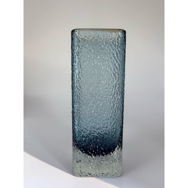 Mid-Century Modern Scandinavian Ice Glass Pillar Vase by Glimma Glasbruk, 1960s For Sale - Image 4 of 10