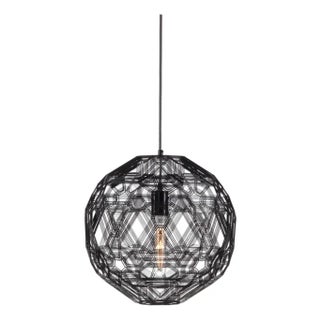 Zattelite by Oggetti Galvanized Iron Pendant Light, Black For Sale