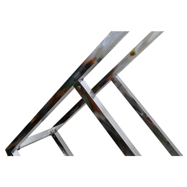 1970s 1970s Chrome Geometric Diamond Shaped Etagere For Sale - Image 5 of 9