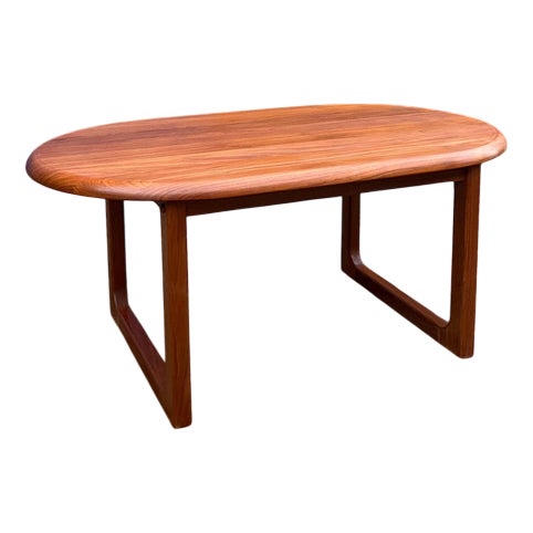 Oval Teak Coffee Table by Niels Bach For Sale