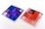 Set of 3 Pyramid Lucite Sculptures in Orange, Sapphire Blue, Purple, Red, 1990's For Sale In Miami - Image 6 of 13