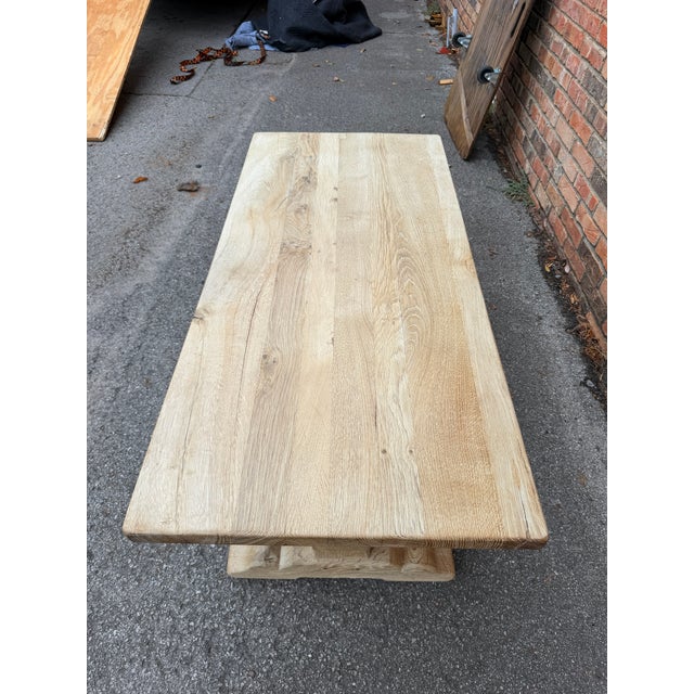 Tan 20th Century Scrubbed Oak Coffee Table For Sale - Image 8 of 9