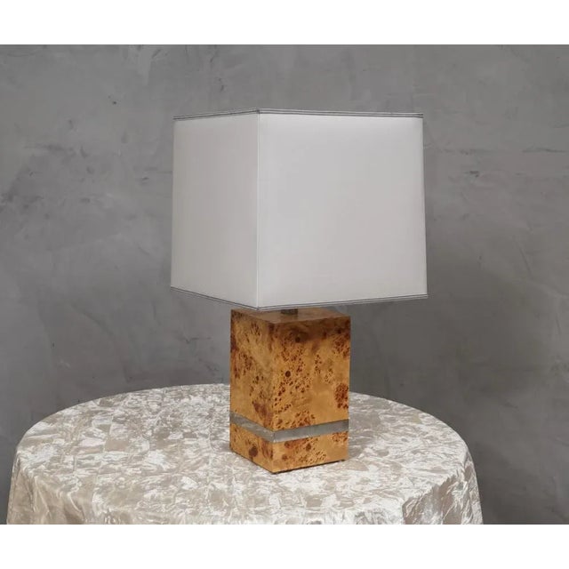 Maple Wood Table Lamp by Tommaso Barbi, 1980s For Sale - Image 9 of 9
