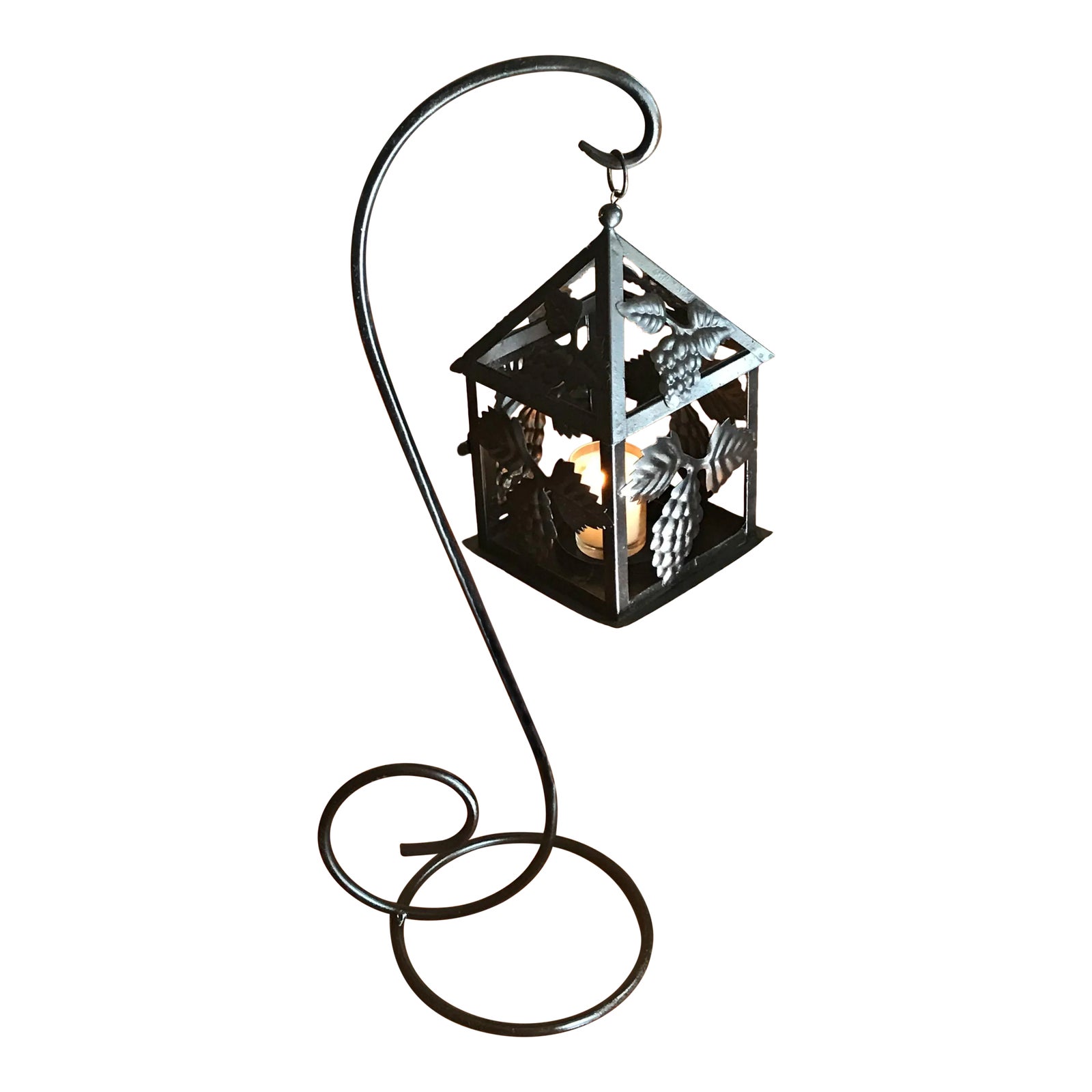 1970s Vintage Black Metal Tall Floor Candle Holder Chairish