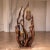 Isamu Noguchi 1970s Rustic Handcrafted Tree Branch Floor Lamp With Amber Glass Globes For Sale - Image 4 of 13
