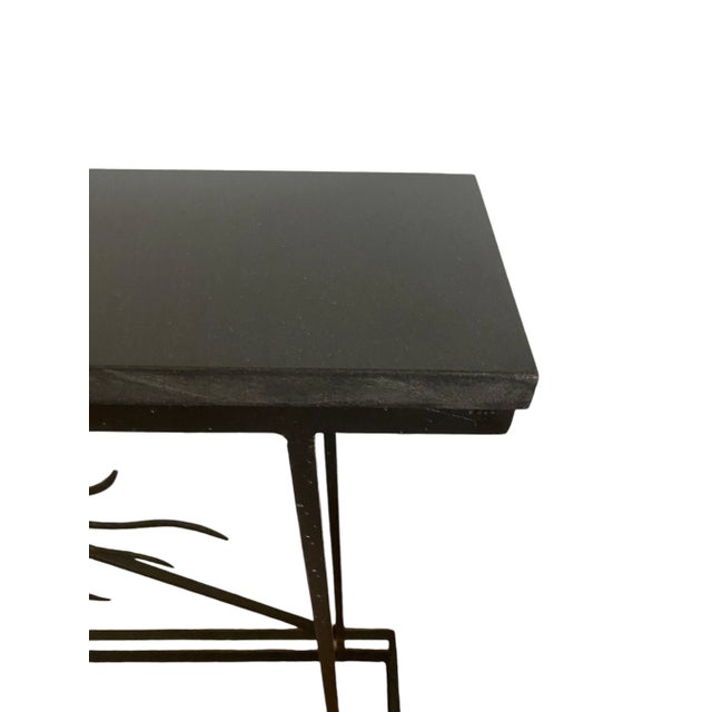 Mid-Century Art-Deco Style Console With Iron Sunburst Motif and Granite Top For Sale In Phoenix - Image 6 of 11