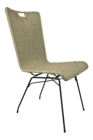 1950s Salterini Style Wicker and Iron Side Chair
