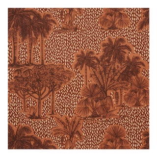 Sample - Schumacher Tropical Safari Print Fabric In Sunset In Los Llanos For Sale