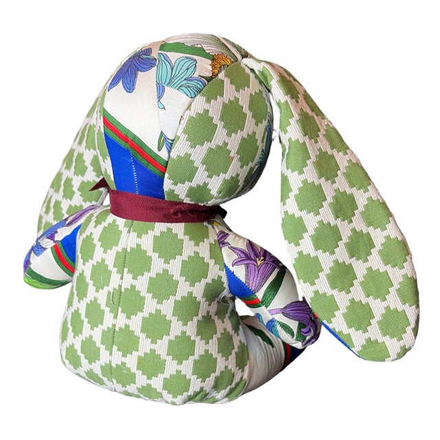 Italian Gucci Iris Vintage Silk Scarf Clever Bunny For Sale - Image 3 of 3