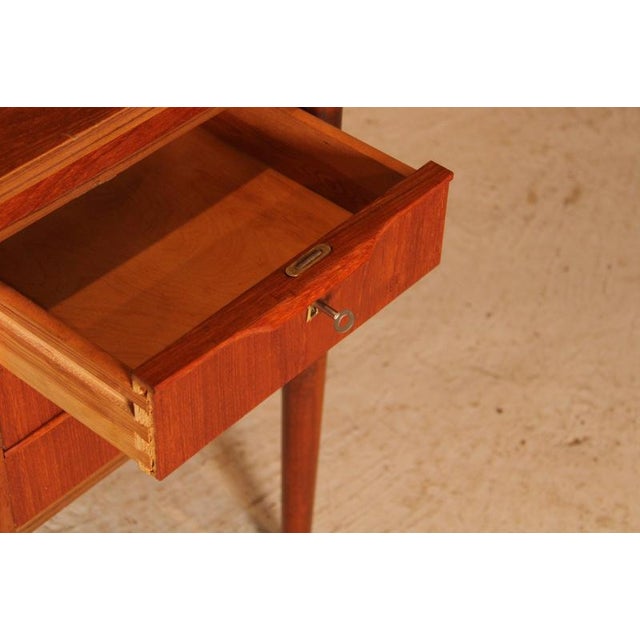 Mid-Century Modern Danish Teak Pedestal Desk, 1960s For Sale - Image 6 of 15