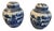 Vintage 1940s Japanese Willow Porcelain Ginger Jar – Cobalt Blue, Handmade For Sale