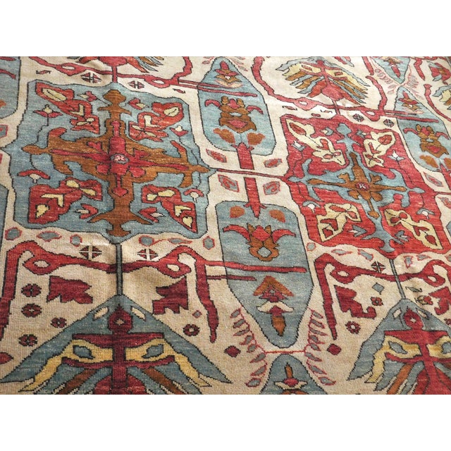 Hand Knotted Indo Heriz Tribal Motif Rug - 8'x 10' For Sale - Image 11 of 18