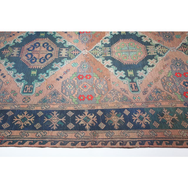 Textile Hand Woven Embroidery Vintage Floor Kilim -11' 6'' X 6' For Sale - Image 7 of 14