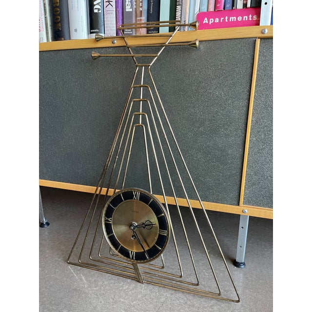 1950s Mid-20th Century Welby Guitar Metal Sculpture Wall Clock Frederic Weinberg Style For Sale - Image 5 of 11