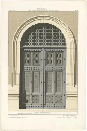 Delarue, Architecture Illustration of the Palace of Justice in Paris, 1880, Print
