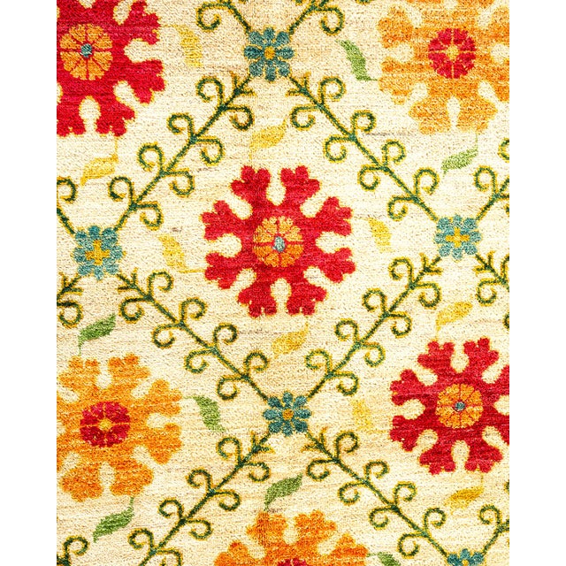 Traditional Suzani Hand-Knotted Area Rug - Ivory, 17' 10" x 11' 10" For Sale - Image 3 of 8