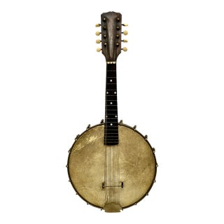 Authentic American Antique Small 8 String Banjo Style Musical Instrument for Decoration - Circa Early 1900s For Sale