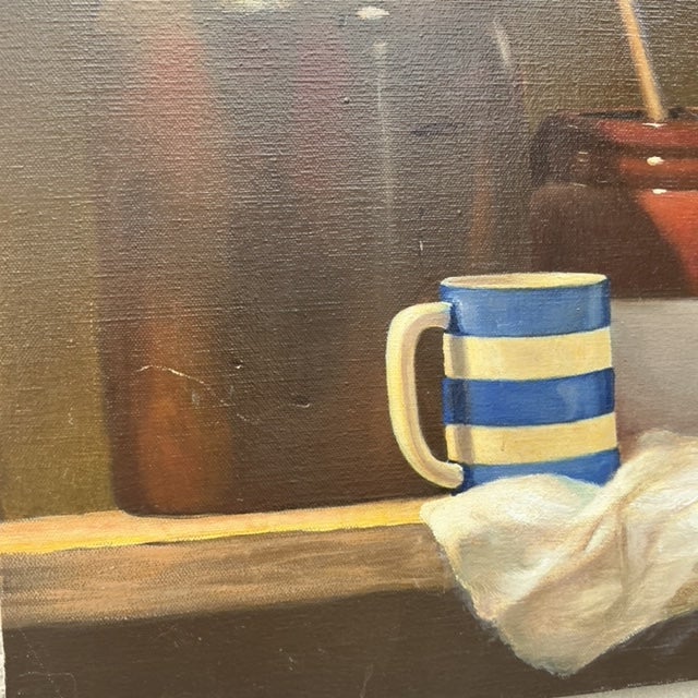 American Vintage Boho 1970s Original Still Life Oil Painting on Canvas For Sale - Image 3 of 5