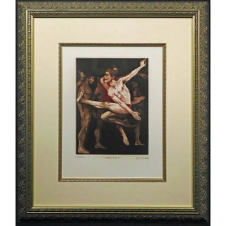 G H Rothe Attention 1984 Hand Signed Male Ballet Dancer Custom Framed Artwork For Sale
