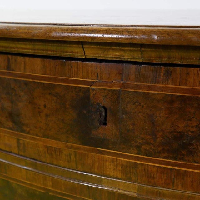 2000 - 2009 Wooden Chest of Drawers with Three Inlaid Drawers and Curved Front For Sale - Image 5 of 13