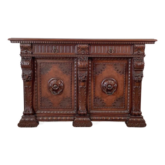 Antique Carved Renaissance Revival Sideboard For Sale