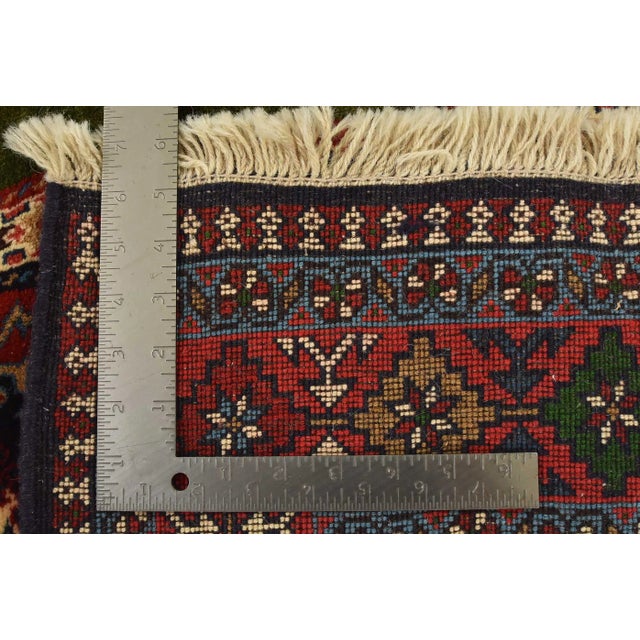 Vintage Yalameh Rug 5' X 6'5'' Multicolor Wool Tribal Hand-Knotted Carpet For Sale - Image 11 of 11