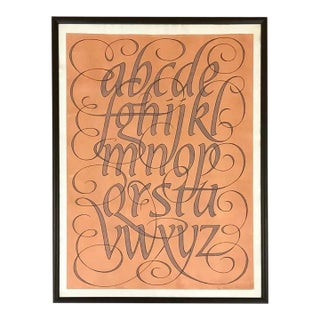 1968 David Kindersley Signed Limited Edition Calligraphic Alphabet Lithograph 8/50 - Disregard Styled After Under Details. For Sale