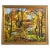 1960’s Vintage Impressionist Fall Landscape With Trees & Stream Painting Wood Frame For Sale