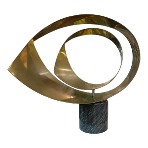 Rare Large Curtis Jere Abstract Brass Sculpture