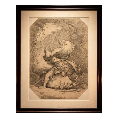 Salvator Rosa, Jason and the Dragon, 1663, Etching on Paper For Sale