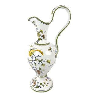 Lallier De Moustiers Hand-Painted Faience Ewer, France, Mid-20th Century For Sale