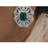 Natural Zambian Emerald 6.80cts & Diamond 7.29cts Earring in 18k gold For Sale In New York - Image 6 of 18
