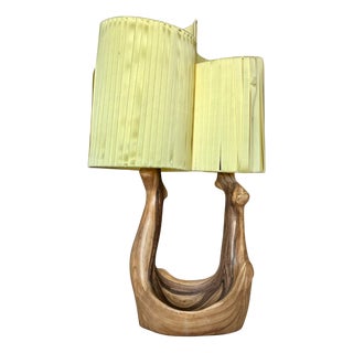 Faux-Bois Table Lamp by Grand-Jean Jourdan for Vallauris, 1950s For Sale