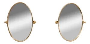 Brass Tilting Bathroom Mirrors, France, 1978, Set of 2