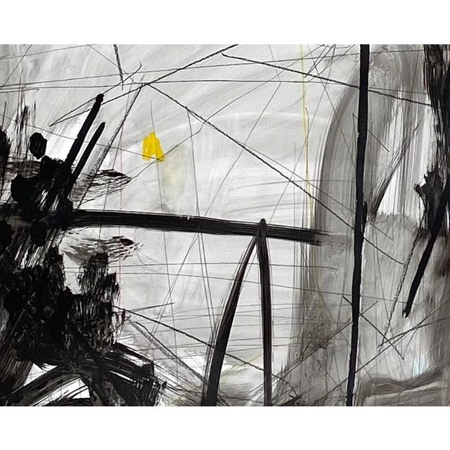 Abstract Contemporary Abstract Acrylic, Ink and Colored Pencil on Polypropylene Paper Painting "Oscillating Resonance" by Adrienn Krahl For Sale - Image 3 of 7