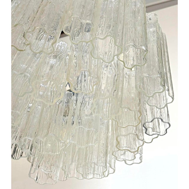 Mid 20th Century Restored Mid Century Modern Venini Tronchi Glass Pendant Light For Sale - Image 5 of 9