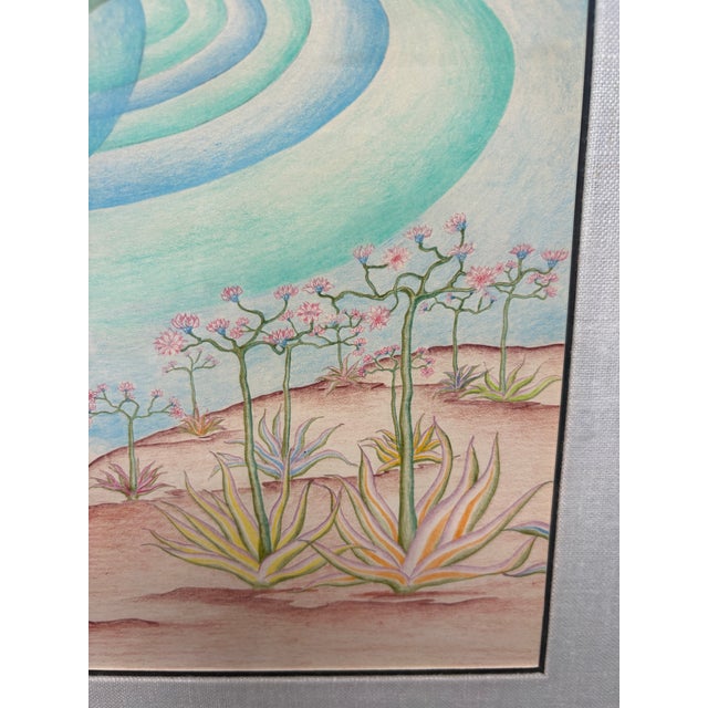 1970s “Spiritual Beings” 1973 Prismacolor Drawing, Ivar Zapp Vorpal Galleries Sf For Sale - Image 5 of 11