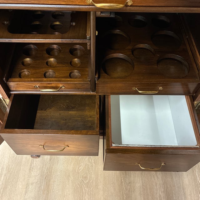 Early 20th Century Rare 1940’s Hollywood Regency Bar Cabinet With Ice Box Drawer With Cut Outs for Glassware and Bar Tools For Sale - Image 5 of 11