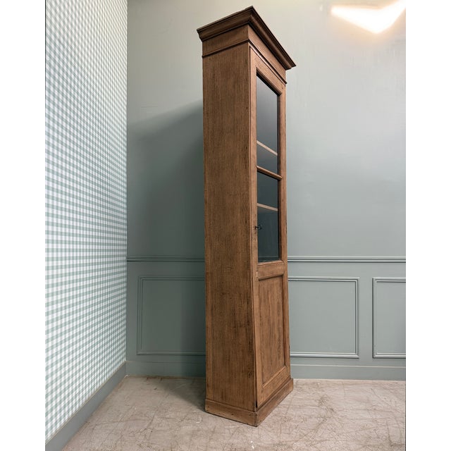 Tall Glass-Fronted Cupboard in Oak, 1890s For Sale - Image 4 of 13
