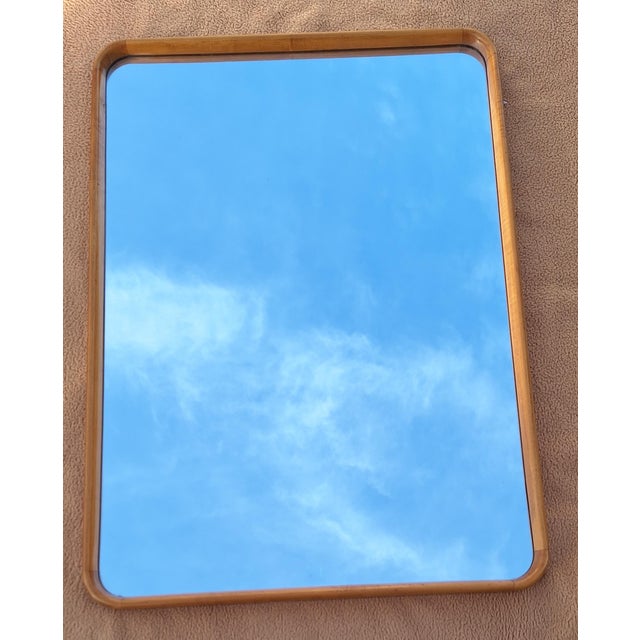 German Art Deco Wall Mirror with Maple Wood Frame, 1930s For Sale - Image 3 of 6