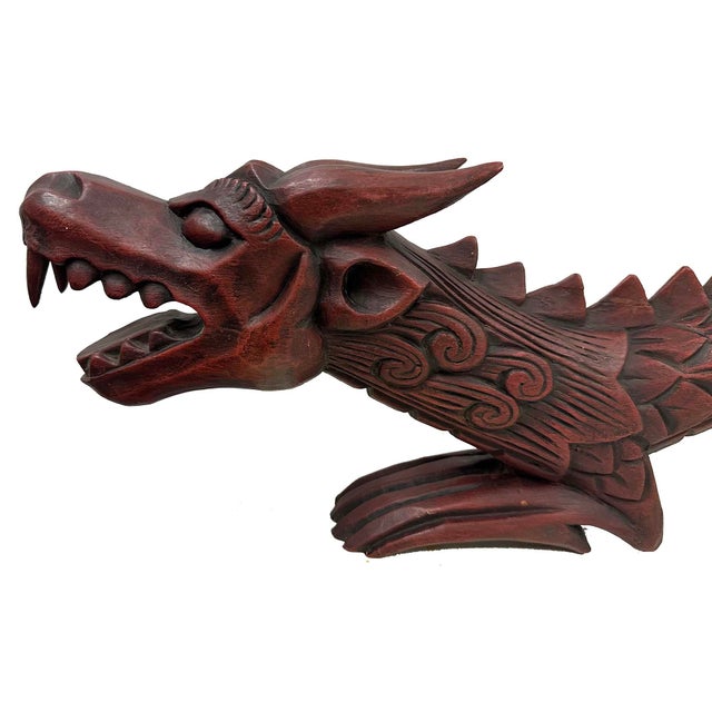 Gorgeous one of kind of wooden carved dragon sculpture. Stunning and very detailed artwork. This hand-crafted sculpture...
