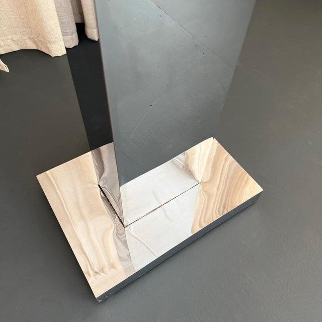 Chrome 1980s Postmodern Chrome Skyscraper Torchiere Floor Lamp For Sale - Image 8 of 11