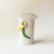 A 1980s vintage ceramic vase decorated with a 3 dimensional calla lily. Lovely fluted shape with metallic gold trim at the...