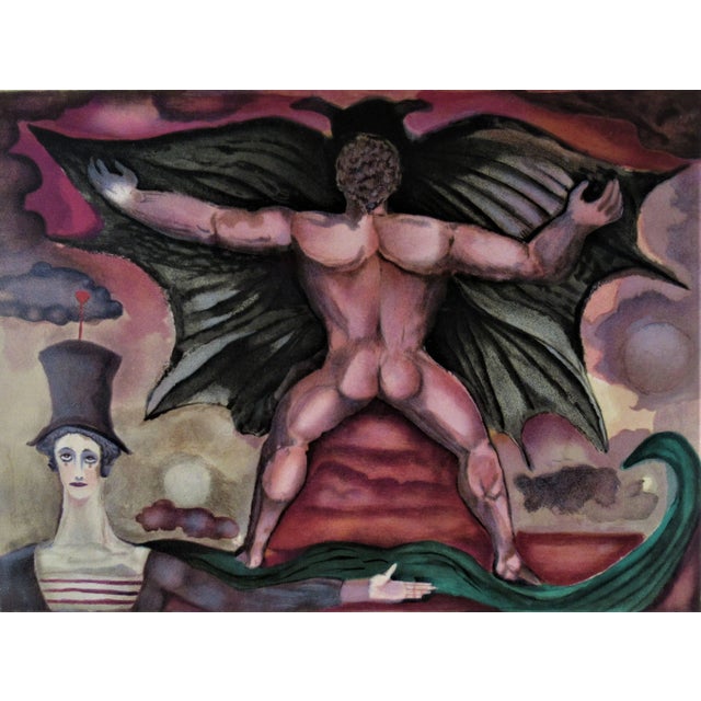 This artwork is an original color lithograph on Arches paper by French artist Marcel (le Mime) Marceau, 1923-2007. It is...