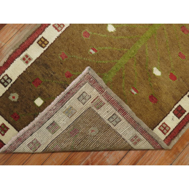 Vintage Turkish Throw Rug Featuring Tree of Life Design - 2'6" x 4'4" For Sale - Image 4 of 6
